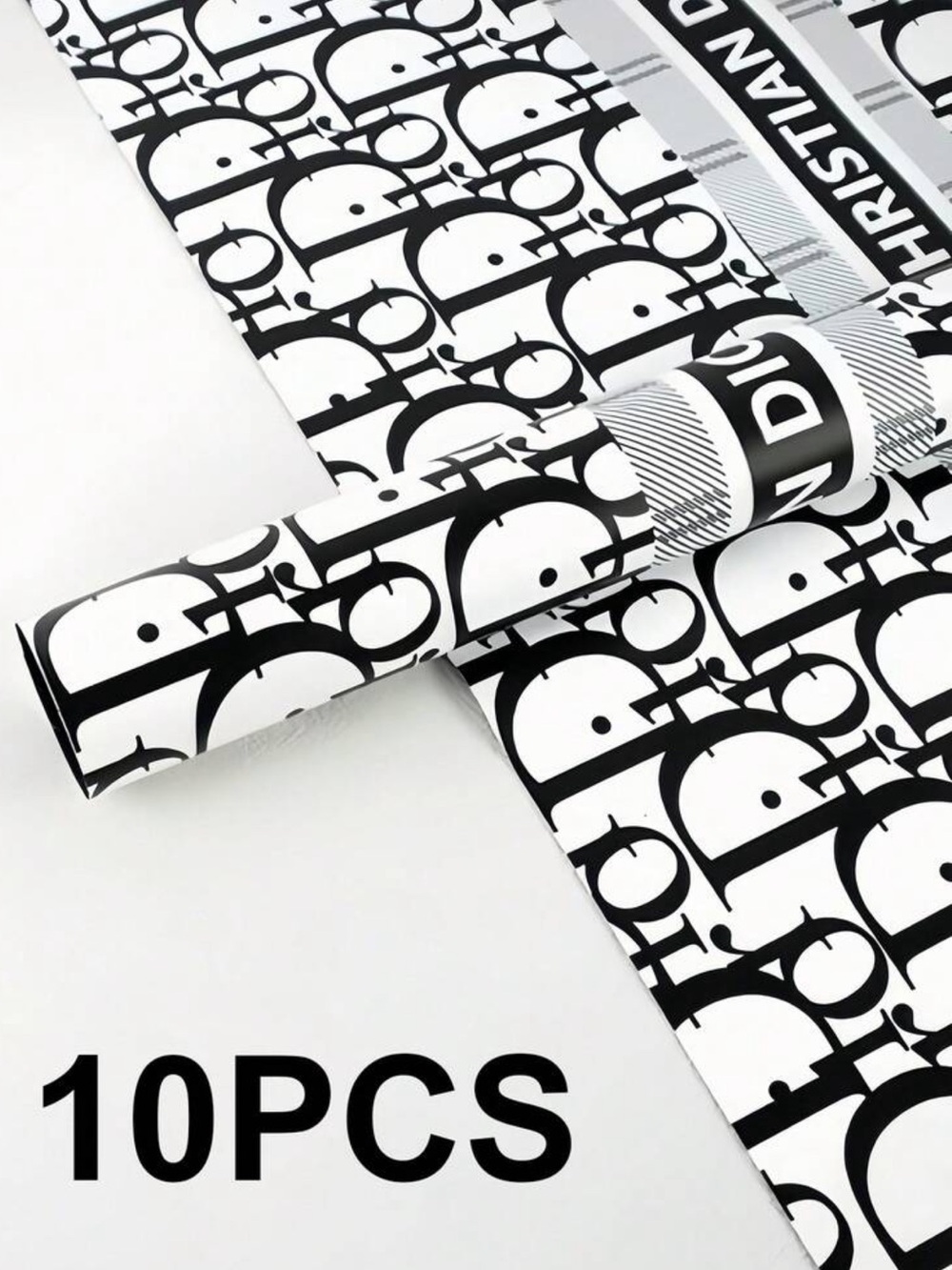 & Other Stories Black and White Logo Pattern Gift Wrap Roll